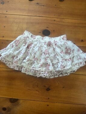 Abercrombie High Rise Lace Trim Ruffle Mini Skort